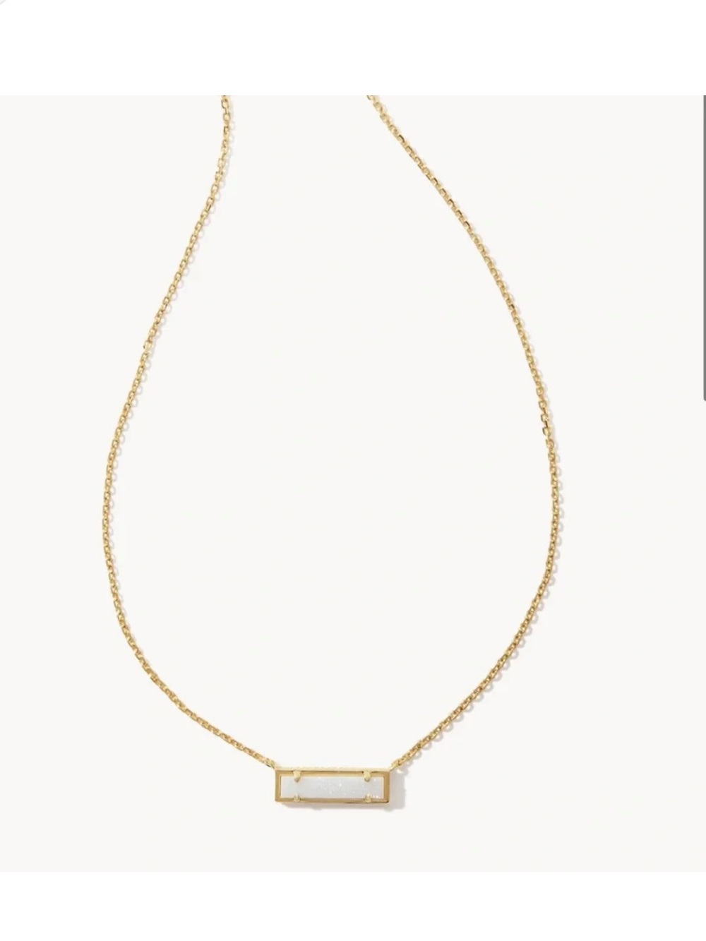 Kendra Scott Leanor Gold Short Pendant Necklace in Iridescent Drusy